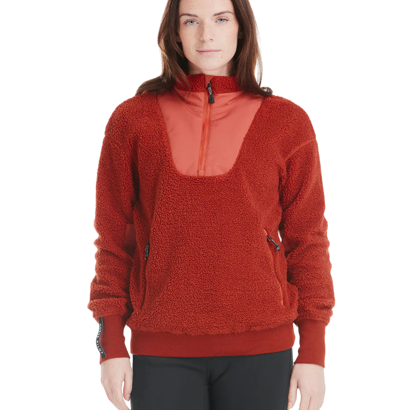 Horse Pilot - Pull manches longues femme Sherpa terracotta