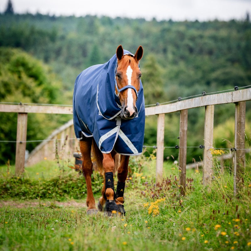 Horseware - Couverture d'extérieur Amigo Bravo 12 Plus marine/ titanium gris/ argent 250g