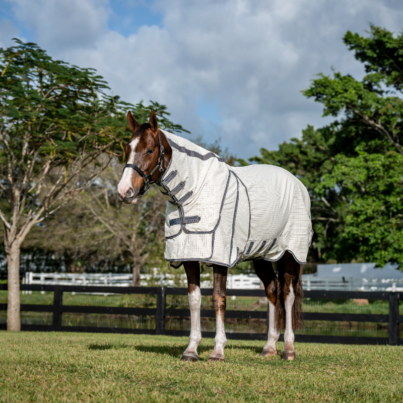 Horseware - Vliegende anti-shirt Rambo Protector Fieldsafe Plus zilver/ marine/ wit/ beige 