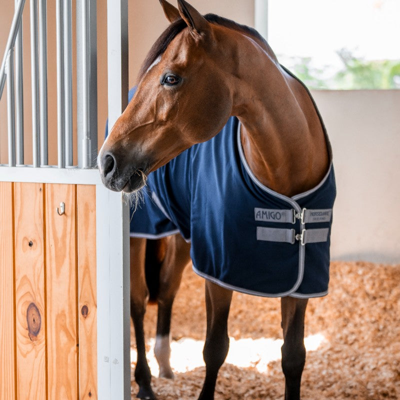 Horseware - Chemise de box Amigo marine/ titanium grey/ argent 0g | - Ohlala