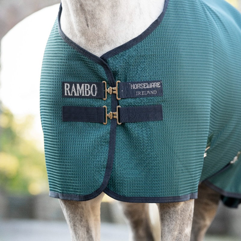 Horseware - Chemise séchante Rambo Techni Waffle dynasty green/ marine/ argent | - Ohlala