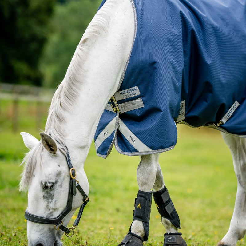 Horseware - Couverture d'extérieur Amigo Bravo 12 Original marine/ titanium grey/ argent 250g