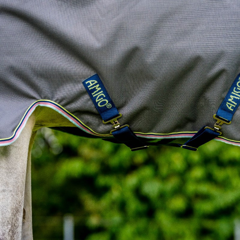 Horseware - Couverture d'extérieur Amigo Bravo 12 Original shadow/ marine/ lime 100g | - Ohlala