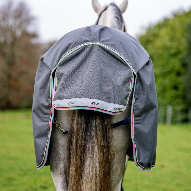 Horseware - Couverture d'extérieur Amigo Bravo 12 Original shadow/ marine/ lime 100g | - Ohlala