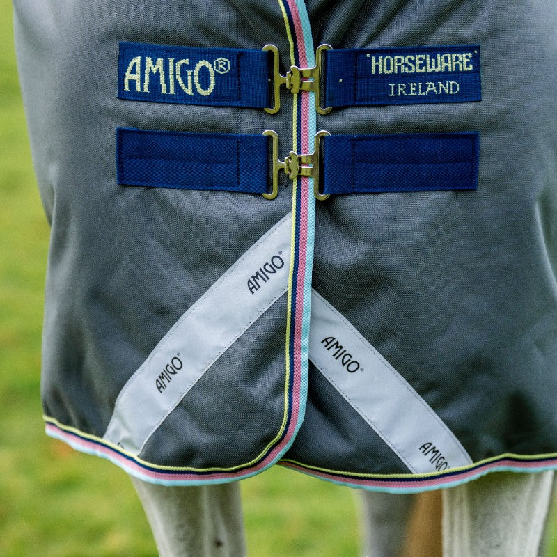 Horseware - Couverture d'extérieur Amigo Bravo 12 Original shadow/ marine/ lime 100g | - Ohlala