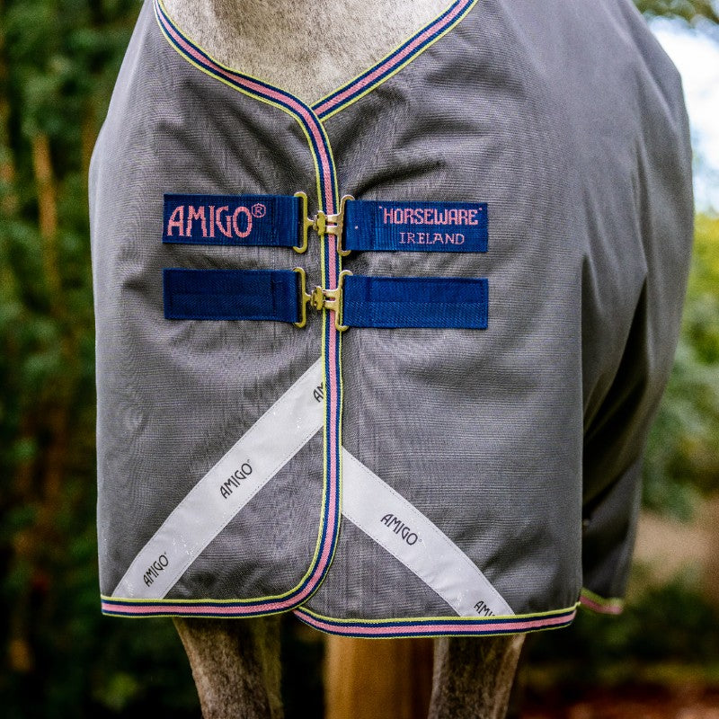 Horseware - Couverture d'extérieur Amigo Bravo 12 Original shadow/ marine/ rose 0g | - Ohlala