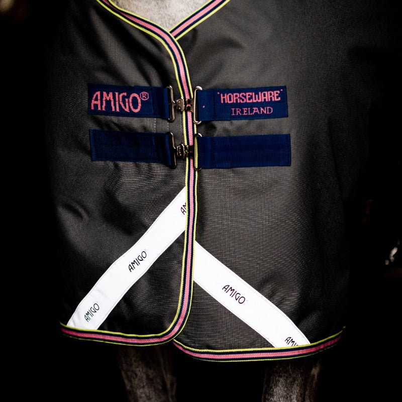 Horseware - Couverture d'extérieur Amigo Bravo 12 Original shadow/ marine/ rose 0g | - Ohlala