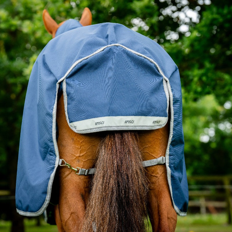Horseware - Couverture d'extérieur Amigo Bravo 12 Plus Lite marine/ titanium grey/ argent 0g