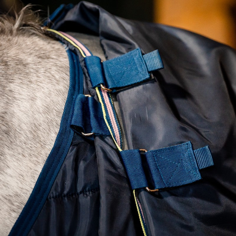 Horseware - Couverture d'extérieur Amigo Bravo 12 Plus dark shadow/ marine/ rose 50g + doublures | - Ohlala