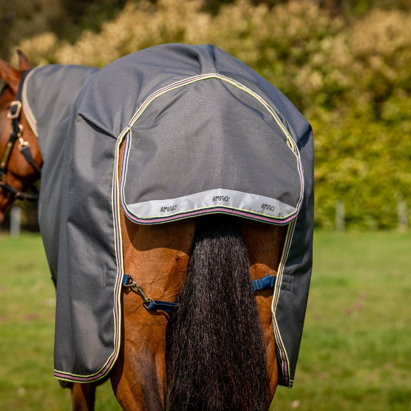 Horseware - Couverture d'extérieur Amigo Bravo 12 Plus dark shadow/ marine/ rose 50g + doublures | - Ohlala