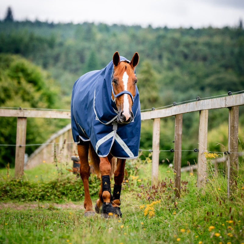Horseware - Couverture d'extérieur Amigo Bravo 12 Plus marine/ titanium grey/ argent 50 + doublures
