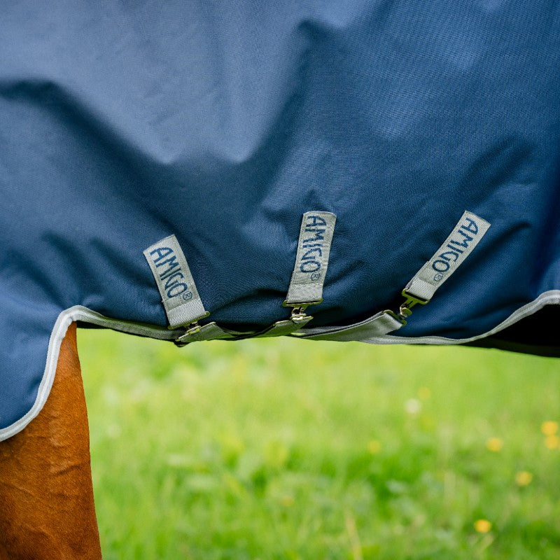 Horseware - Couverture d'extérieur Amigo Bravo 12 Plus marine/ titanium grey/ argent 50 + doublures