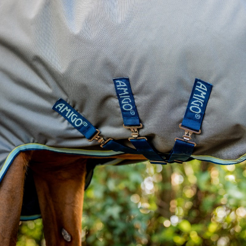 Horseware - Couverture d'extérieur Amigo Bravo 12 Plus shadow/ marine/ blue haze 400g | - Ohlala