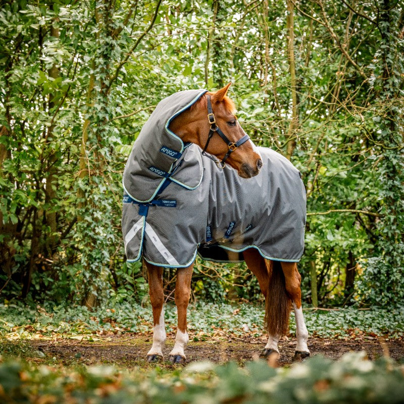 Horseware - Couverture d'extérieur Amigo Bravo 12 Plus shadow/ marine/ blue haze 400g | - Ohlala