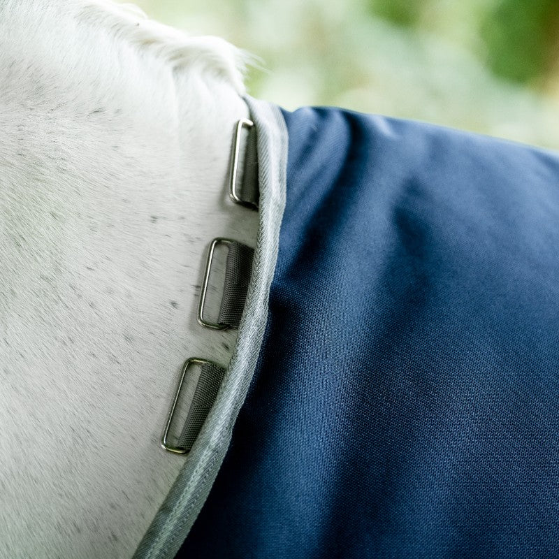 Horseware - Couverture d'extérieur Amigo Bravo 12 Turnout marine/ titanium grey/ argent 0g