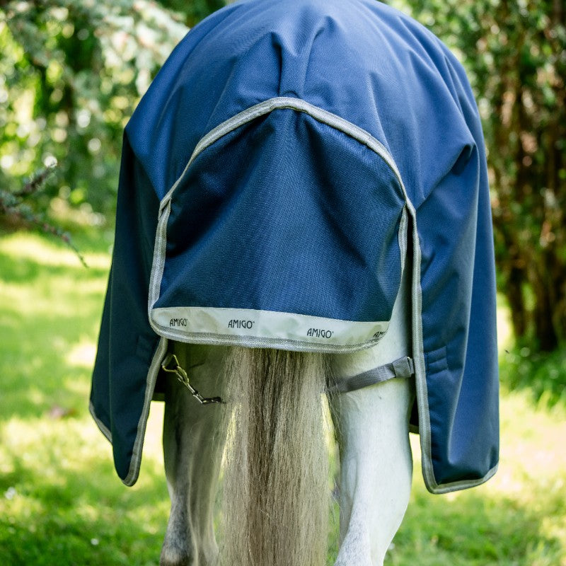 Horseware - Couverture d'extérieur Amigo Bravo 12 Turnout marine/ titanium grey/ argent 0g