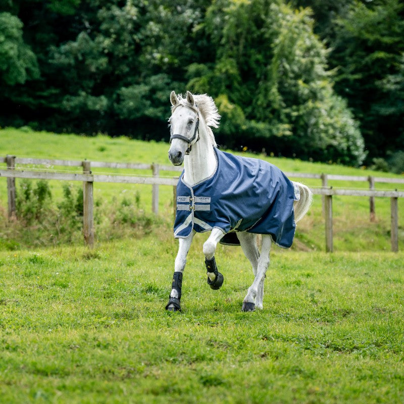 Horseware - Couverture d'extérieur Amigo Bravo 12 Turnout marine/ titanium grey/ argent 0g
