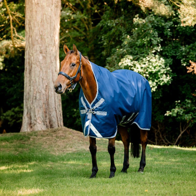 Horseware - Couverture d'extérieur Amigo Bravo 12 Wug Lite marine/ titanium grey/ argent 0g
