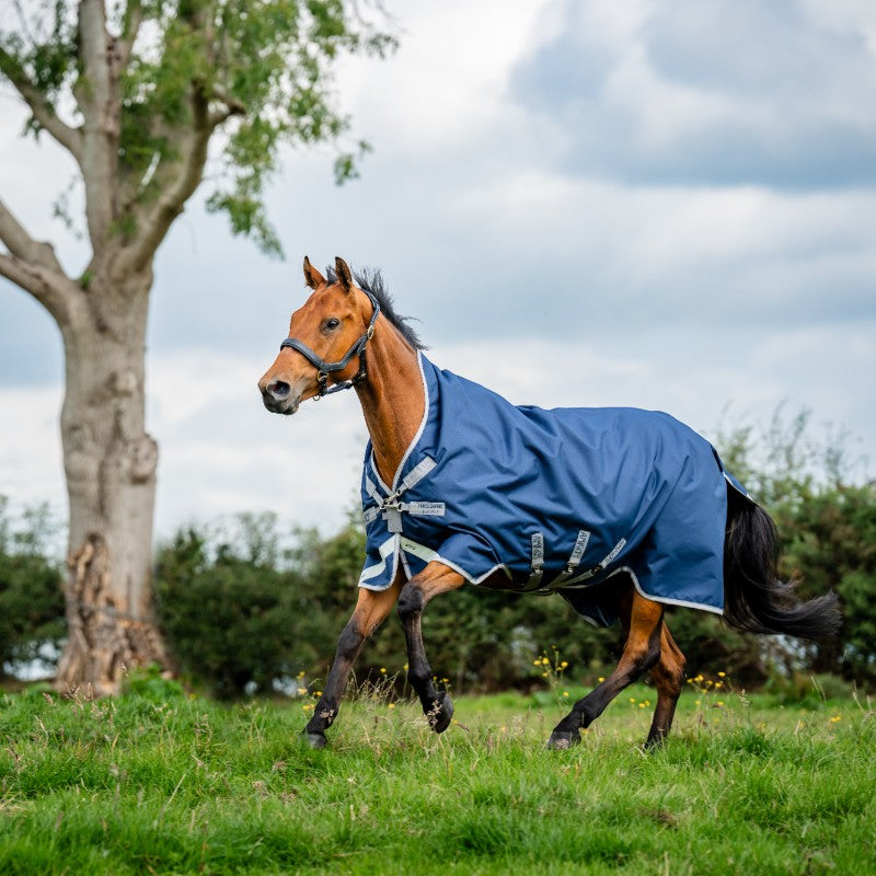 Horseware - Couverture d'extérieur Amigo Bravo 12 Wug Lite marine/ titanium grey/ argent 0g