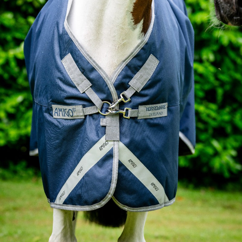 Horseware - Couverture d'extérieur Amigo Bravo 12 XL Original marine/ titanium grey/ argent 250g