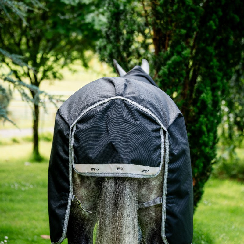Horseware - Couverture d'extérieur Amigo Bravo 12 XL Original noir/ titanium grey/ argent 250g