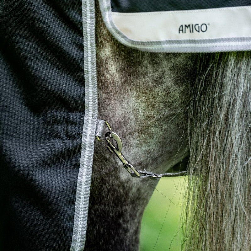 Horseware - Couverture d'extérieur Amigo Bravo 12 XL Original noir/ titanium grey/ argent 250g