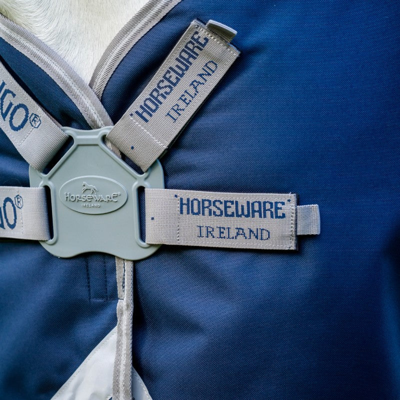 Horseware - Couverture d'extérieur Amigo FieldSafe Plus Turnout marine/ titanium grey/ argent 0g