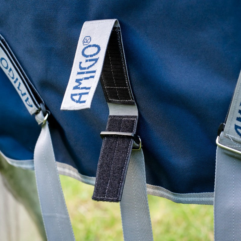 Horseware - Außenabdeckung Amigo FieldSafe Plus Turnout marine/ titan grau/ silber 250g 