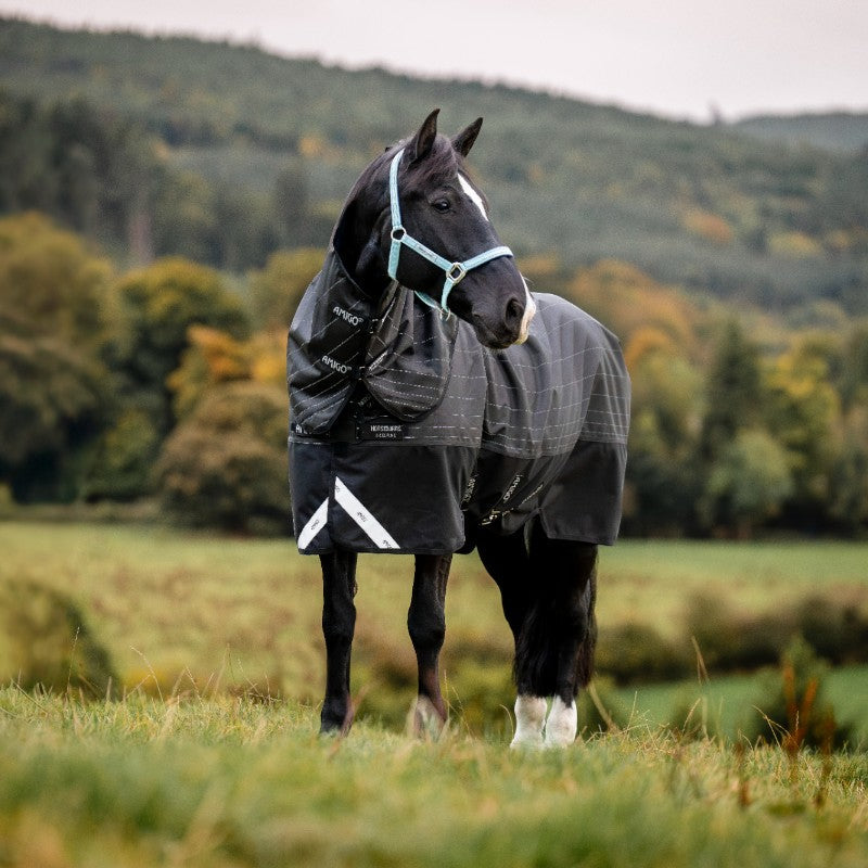 Horseware - Couverture d'extérieur Amigo FieldSafe Reflectech Plus Turnout noir 50g