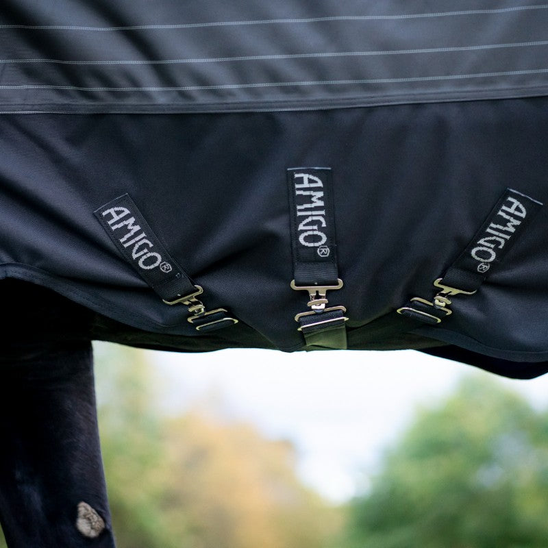 Horseware - Couverture d'extérieur Amigo FieldSafe Reflectech Plus Turnout noir 250g