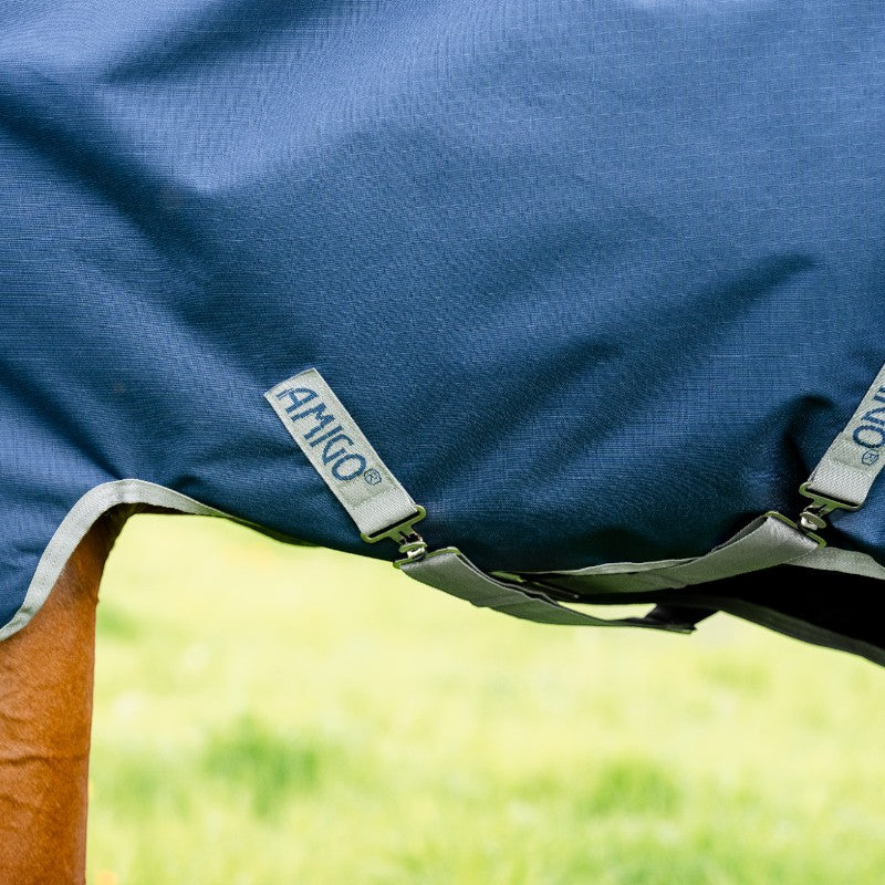 Horseware - Couverture d'extérieur Amigo Ripstop 900 Plus marine/ titanium grey 200g