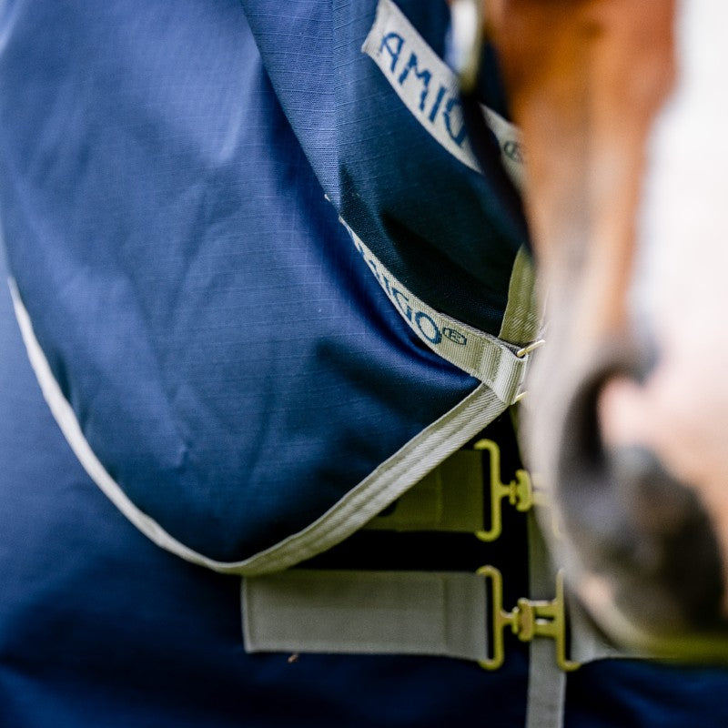 Horseware - Couverture d'extérieur Amigo Ripstop 900 Plus marine/ titanium grey 200g