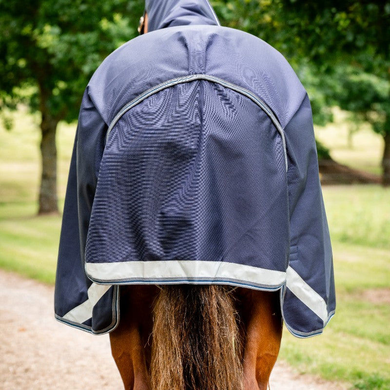 Horseware - Couverture d'extérieur Rambo Duo Force 2.0 marine/ thunderstorm grey/ argent 100g