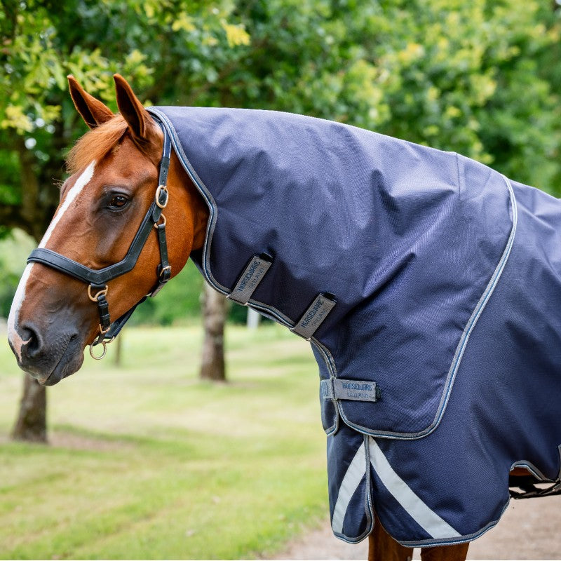 Horseware - Couverture d'extérieur Rambo Duo Ripstop Plus Turnout Bundle marine/ gris thunderstorm/ argent (100g + 100g+ 200g) 400g
