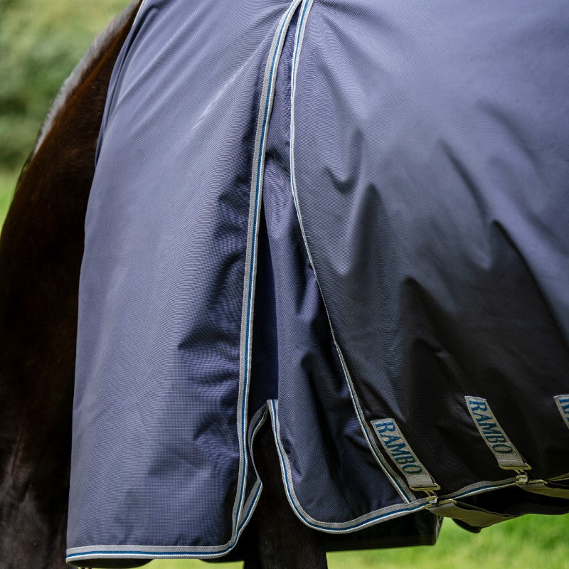 Horseware - Couverture d'extérieur Rambo Optimo Plus Turnout Bundle marine/ thunderstorm grey/ argent (0g + 400g)