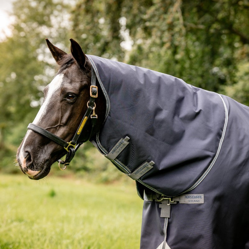 Horseware - Couverture d'extérieur Rambo Optimo Plus Turnout Bundle marine/ thunderstorm grey/ argent (0g + 400g)
