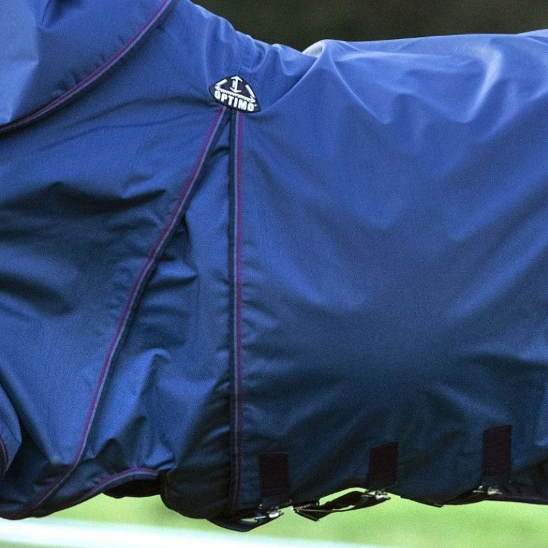 Horseware - Couverture d'extérieur Rambo Optimo Turnout Plus marine/ bordeaux 0g | - Ohlala