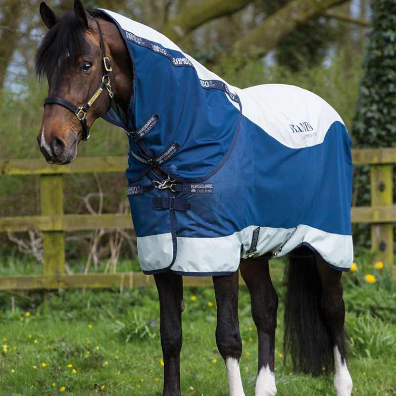 Horseware - Couverture d'extérieur Rambo Summer Series V-Front marine/ gris 0g