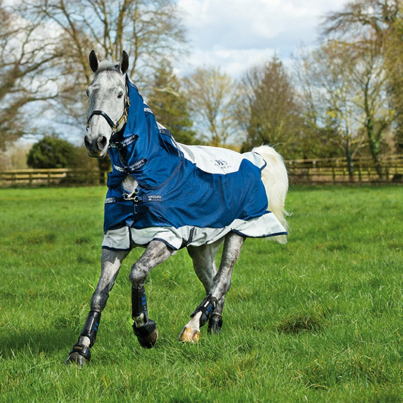 Horseware - Couverture d'extérieur Rambo Summer Series V-Front marine/ gris 0g