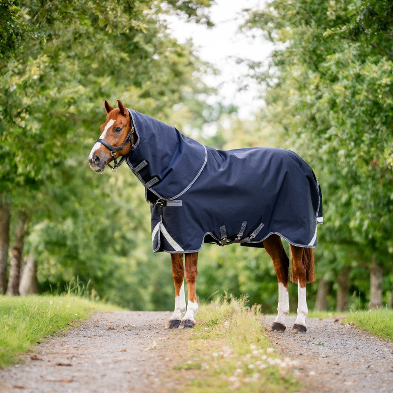 Horseware - Couverture d'extérieur Rambo Supreme Turnout Plus marine/ thunderstorm grey/ silver 50g