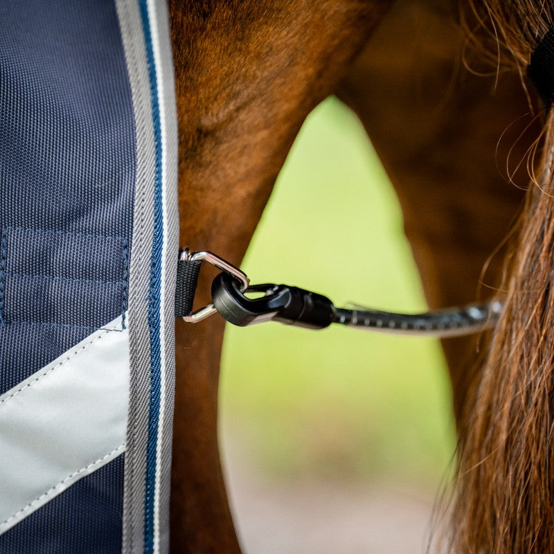 Horseware - Couverture d'extérieur Rambo Supreme Turnout Plus marine/ thunderstorm grey/ silver 50g