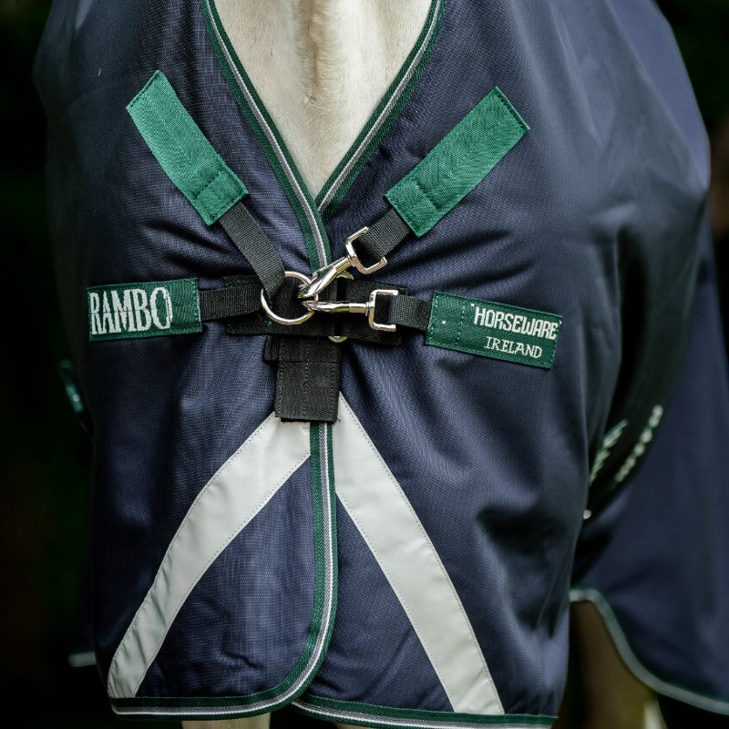 Horseware - Couverture d'extérieur Rambo Wug marine/ hunter green/ argent 400g