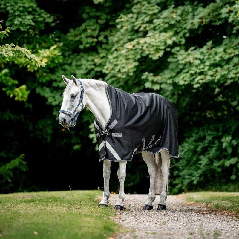 Horseware - Couverture d'extérieur Rambo Wug Lite noir/ thunderstorm grey/ argent 0g