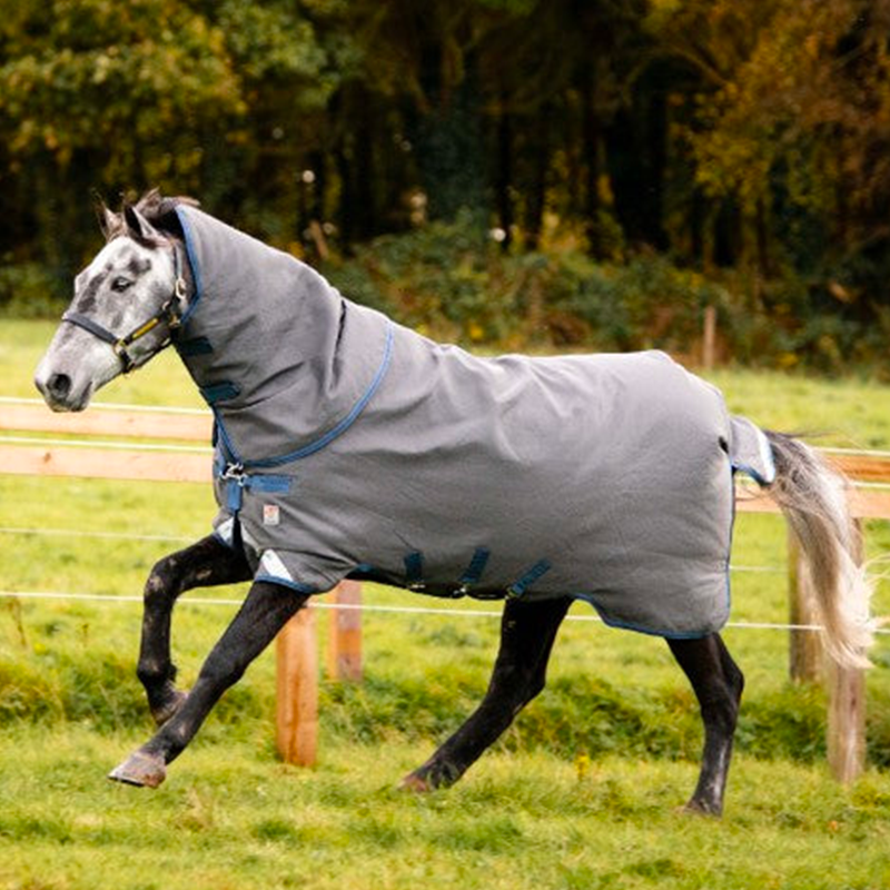 Horseware - Couverture d'extérieur Rhino Plus HexStop gris/ indigo 100g