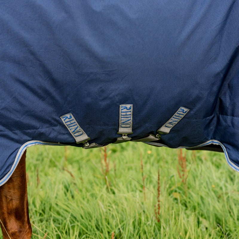 Horseware - Couverture d'extérieur Rhino Plus Turnout marine/ titanium grey/ classic blue 250g