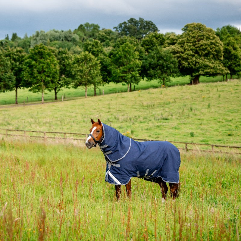 Horseware - Couverture d'extérieur Rhino Plus Turnout marine/ titanium grey/ classic blue 250g