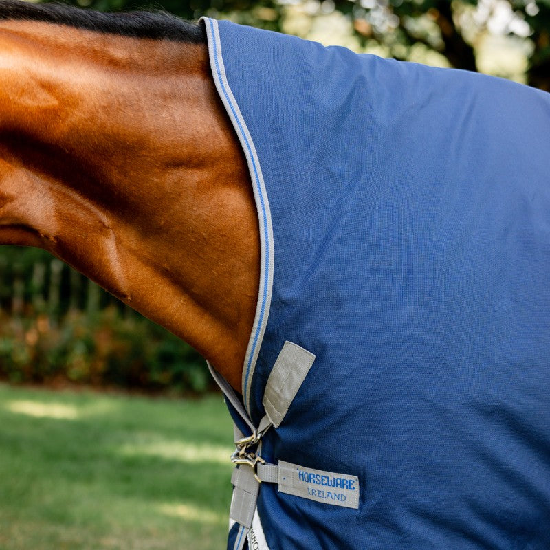 Horseware - Couverture d'extérieur Rhino Wug marine/ titanium grey/ classic blue 450g