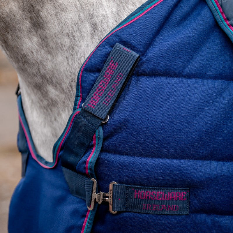 Horseware - Couverture de box Rambo Optimo Stable Plus marine/ bordeaux 200g | - Ohlala