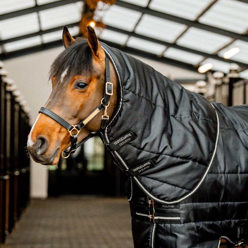 Horseware - Couvre-cou Easy Layer Stable noir et silver 100g