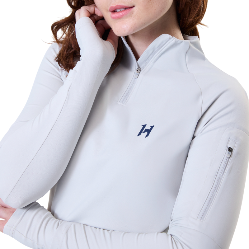 Horseware - Sweat manches longues femme Strive Winter 1/4 Zip Hw grey | - Ohlala